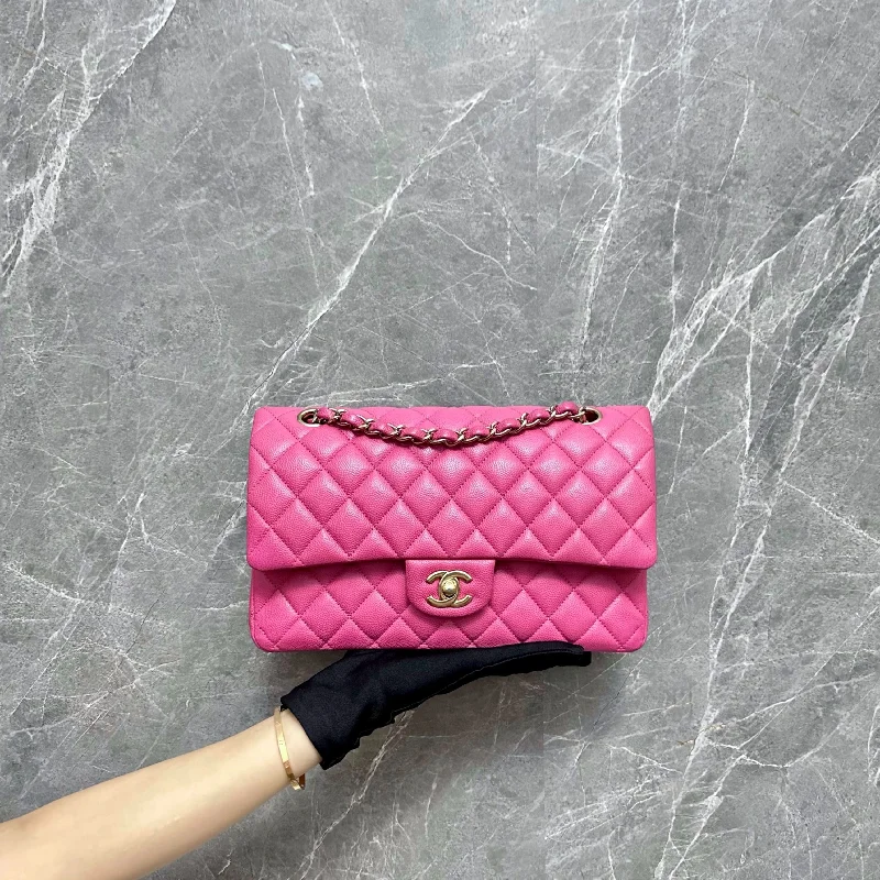 Chanel Handbag with Adjustable Strap for Comfort*No 29* Caviar Medium Double Flap Barbie Pink GHW No 29