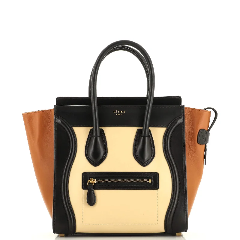 Easy - to - Clean Celine Bags for Busy LifestylesTricolor Luggage Bag Leather Micro